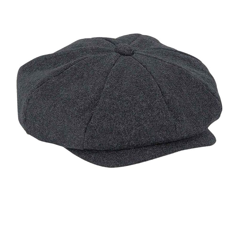 Beechfield Unisex Adult Baker Boy Melton Wool Cap / Charcoal Marl